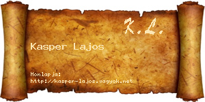 Kasper Lajos névjegykártya