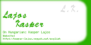 lajos kasper business card